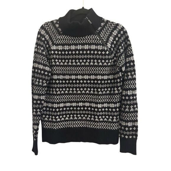 Lou & Gray fair isle soft oversized sweater zippered mock neck XS - Picture 1 of 7
